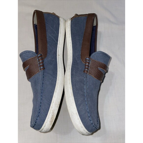 Cole Haan Pinch Men’s Fabric Penny Loafers Size 10 M Blue Brown Boating Walking